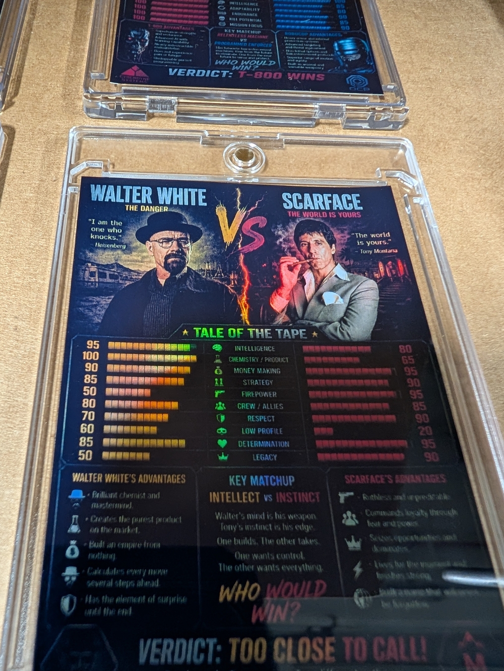 THE VERSUS ( DIDDY VS HANSON, WALTER WHITE VS SCARFACE, ETC) REFRACTOR STICKERS